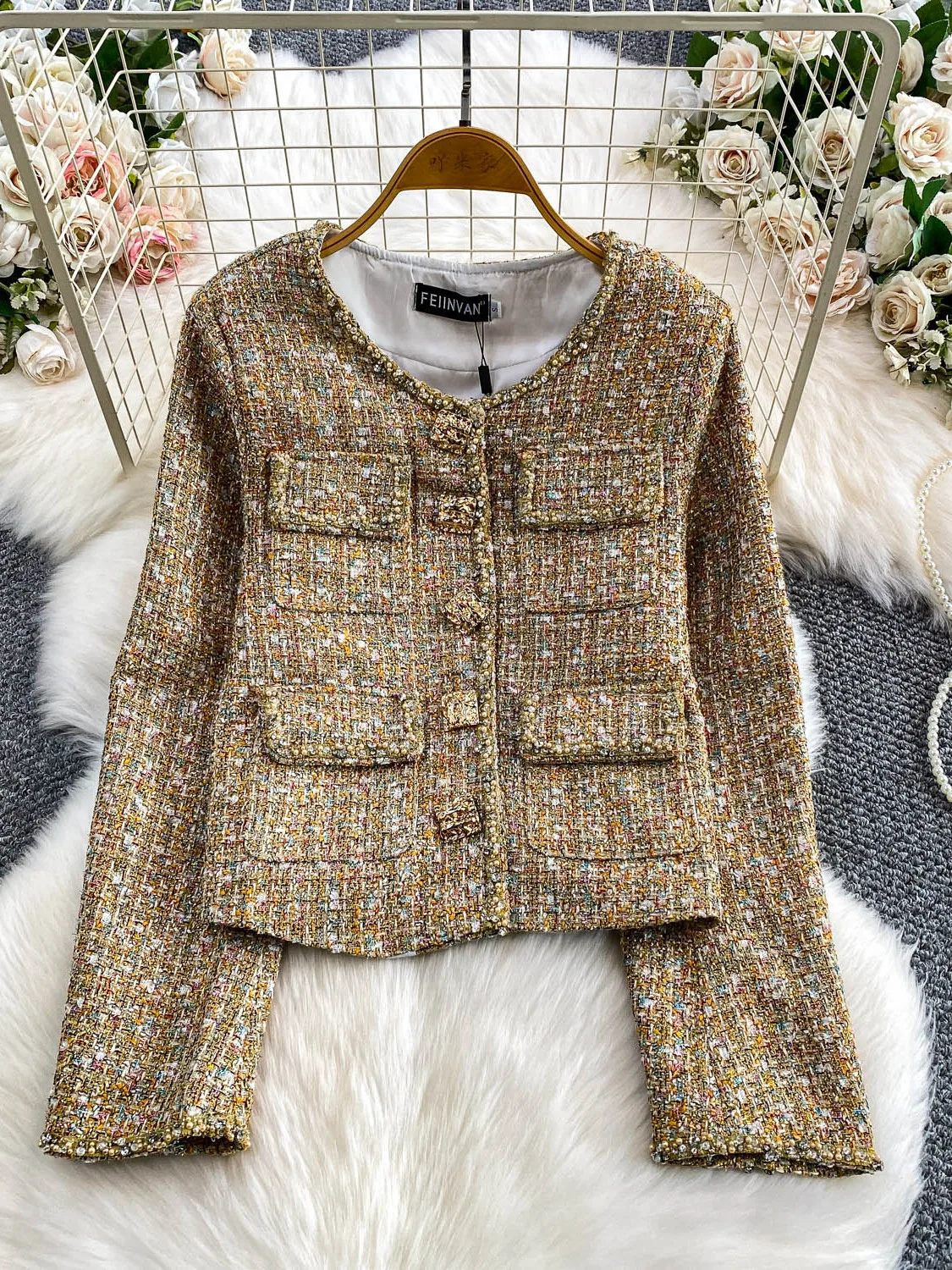 Женская зимняя куртка с одним пуговицами и бриллиантами, твидовый топ в горошек, молодежный прямой боди...
Женская зимняя куртка с одним пуговицами и бриллиантами, твидовый топ в горошек, молодежный прямой боди...