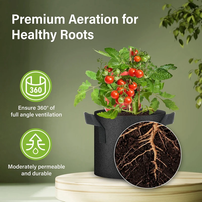 Plant Grow Bags 5 Gallon Tomato Planter Pots 6-Pack With Handles,Non Woven Fabric Gardening Planter For Vegetable
Plant Grow Bags 5 Gallon Tomato Planter Pots 6-Pack With Handles,Non Woven Fabric Gardening Planter For Vegetable