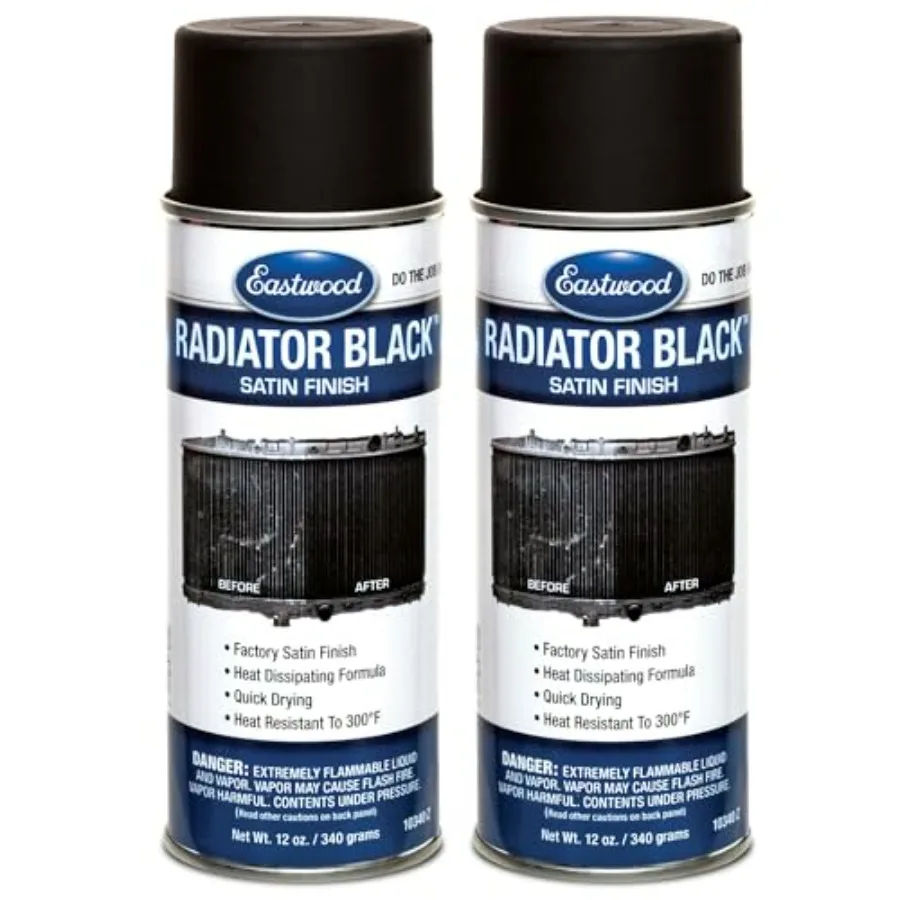 Satin Black Heat Resistant Radiator Spray Paint for Automotive Radiators Resists Stone Chips Up to 300F 12 oz 2 Pack
Satin Black Heat Resistant Radiator Spray Paint for Automotive Radiators Resists Stone Chips Up to 300F 12 oz 2 Pack
