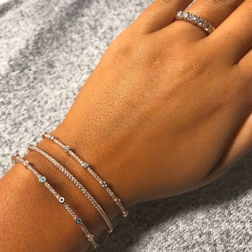 ROSE GOLD color pink blue enamel evil eye bangle for women lucky BOHO Turkish evil eye fashion trendy bracelet
ROSE GOLD color pink blue enamel evil eye bangle for women lucky BOHO Turkish evil eye fashion trendy bracelet