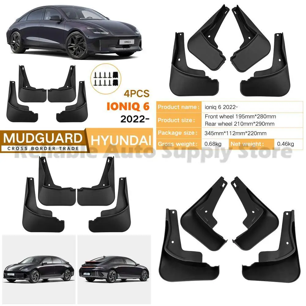For Hyundai Ioniq 6 2022-2024 Mudguard Trim Front and Rear Car Accessories Premium Quality Durable Design Perfect Fit Stylish Lo 
For Hyundai Ioniq 6 2022-2024 Mudguard Trim Front and Rear Car Accessories Premium Quality Durable Design Perfect Fit Stylish Lo