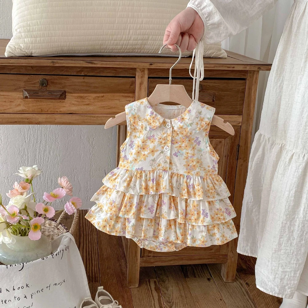 INS Summer Baby Girl Romper 0-2Years Cute Newborn Sleeveless Peter Pan Collar Flower Layered Dress Bodysuit Outfits Clothes
INS Summer Baby Girl Romper 0-2Years Cute Newborn Sleeveless Peter Pan Collar Flower Layered Dress Bodysuit Outfits Clothes