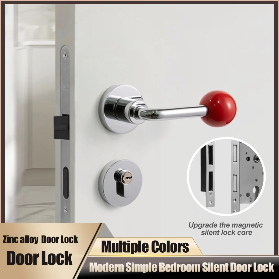 Bedroom Zinc Alloy Door Lock Indoor Silent Split Lock Universal Wooden Door Handle for the Room Colorful Round Goalpost Handles
Bedroom Zinc Alloy Door Lock Indoor Silent Split Lock Universal Wooden Door Handle for the Room Colorful Round Goalpost Handles