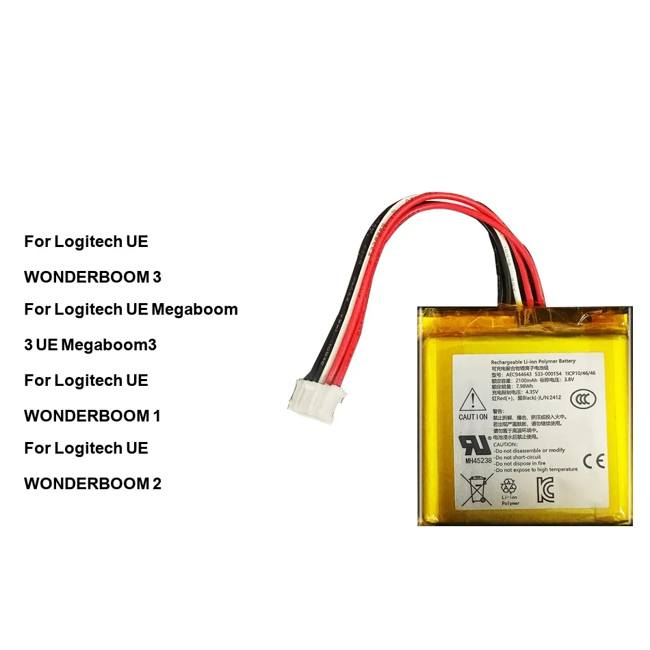 For Logitech UE Megaboom MEGABOOM3 3 Wonderboom 1 2 3 Battery 533-000146 ( 2ICR19 / 66 )
For Logitech UE Megaboom MEGABOOM3 3 Wonderboom 1 2 3 Battery 533-000146 ( 2ICR19 / 66 )