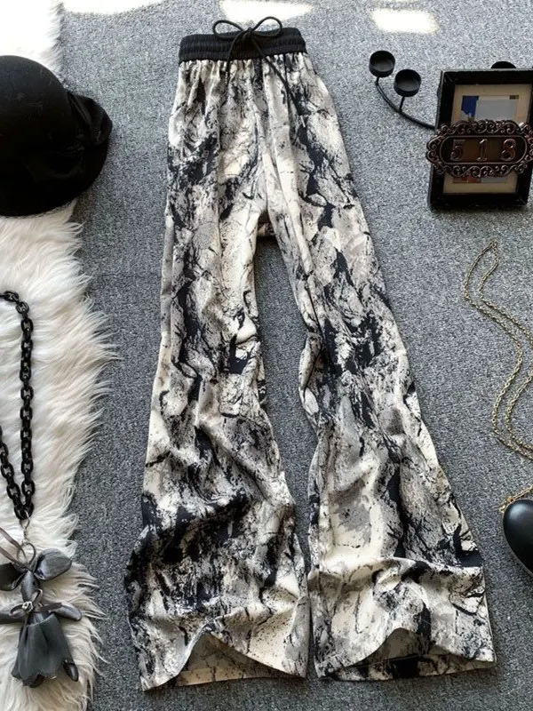 High Waist Flared Pants Women's Casual Loose Fit Polyester Fiber Summer Fashion Simple Style Wide Leg Pants
High Waist Flared Pants Women's Casual Loose Fit Polyester Fiber Summer Fashion Simple Style Wide Leg Pants