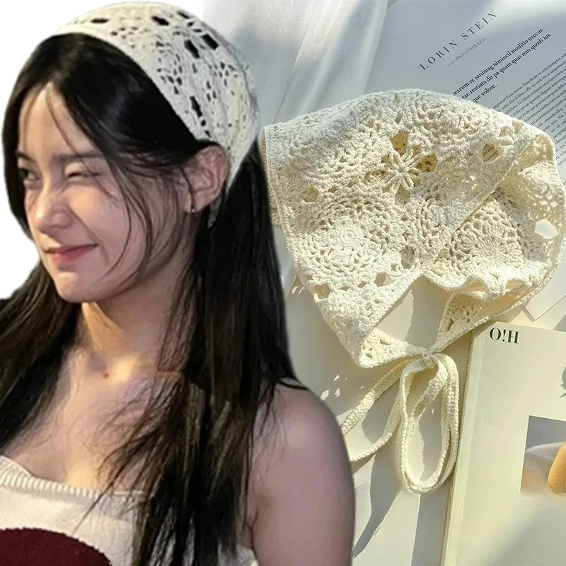 Knitted Hook Flower Hollow Triangular Scarf for Women Sweet Girls Headscarf Beige Crochet Bandana Travel Vacation Hair Scarfs
Knitted Hook Flower Hollow Triangular Scarf for Women Sweet Girls Headscarf Beige Crochet Bandana Travel Vacation Hair Scarfs