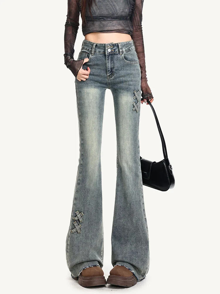Retro Flared Denim Jeans Women's High Waist Slim Fit Small Bullet Elastic Slimming Hoof Pants Casual Sle Spring 2026
Retro Flared Denim Jeans Women's High Waist Slim Fit Small Bullet Elastic Slimming Hoof Pants Casual Sle Spring 2026