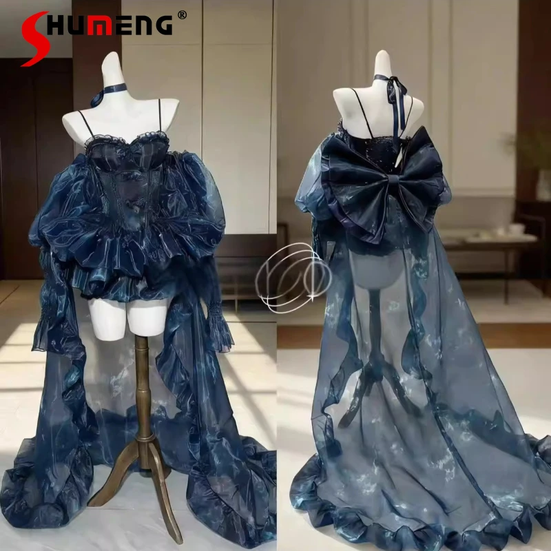 High-end Blue Lolita Birthday Dress for Women Spring and Summer New Women Slim-Fit Tub Top Skirt Long Trailing Set Evening Dress
High-end Blue Lolita Birthday Dress for Women Spring and Summer New Women Slim-Fit Tub Top Skirt Long Trailing Set Evening Dress