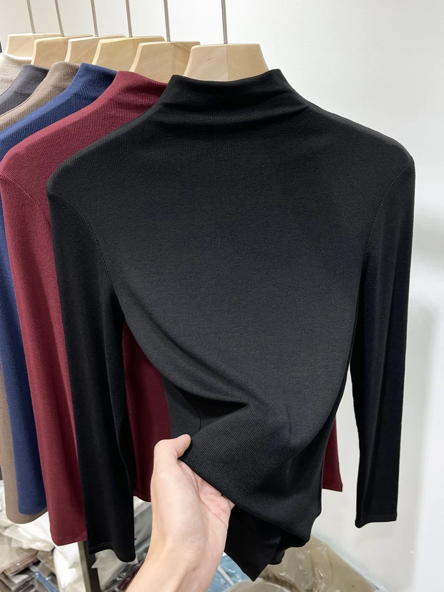 plus Size Women's Long Sleeve T-Shirt Pure Color German Velvet Loose Fit Half High Collar Base Shirt for Heavy Women
plus Size Women's Long Sleeve T-Shirt Pure Color German Velvet Loose Fit Half High Collar Base Shirt for Heavy Women