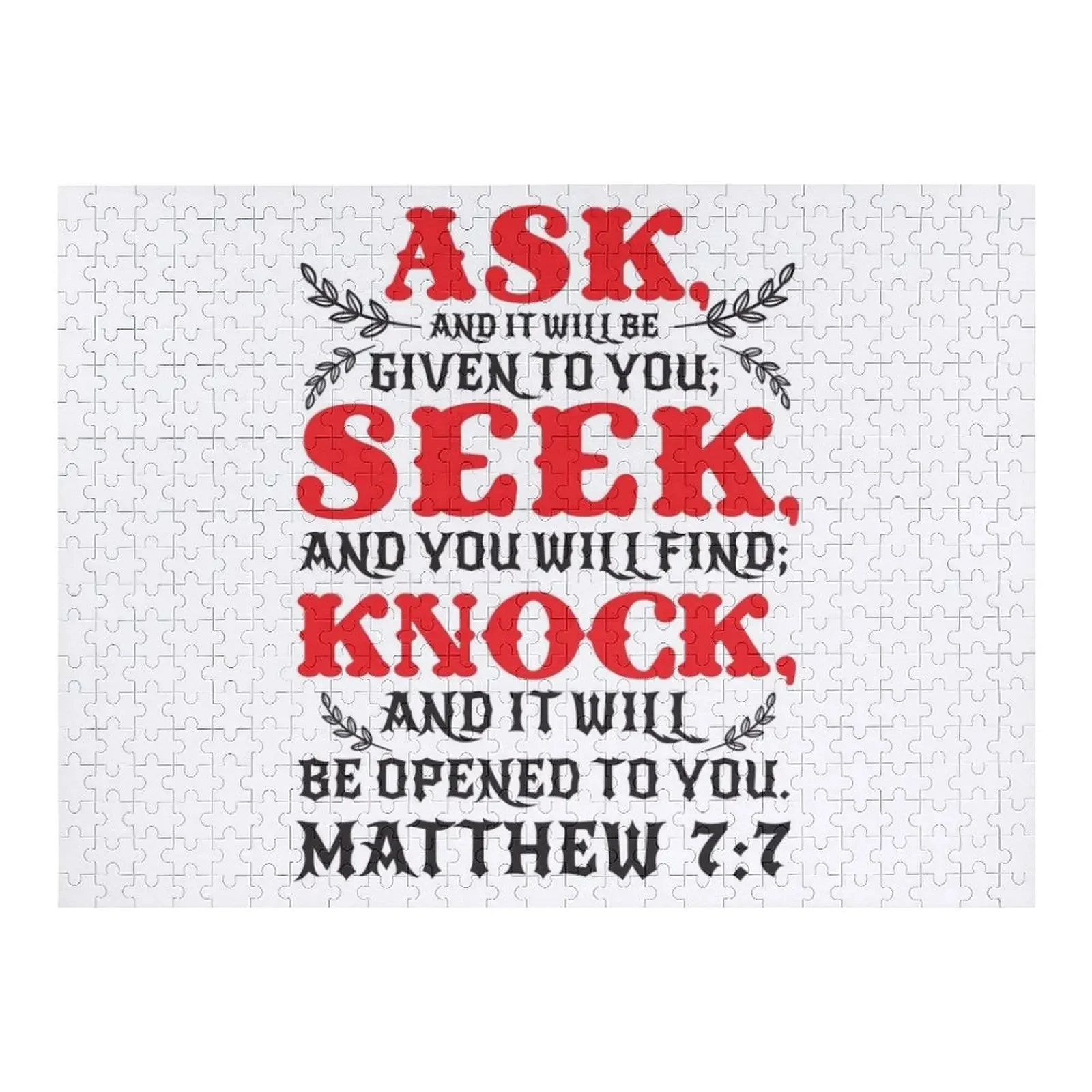 Matthew 7:7 Пазл Персонализированные детские подарки Персонализированные игрушки Деревянные головоломки для взрослых Пазл
Matthew 7:7 Пазл Персонализированные детские подарки Персонализированные игрушки Деревянные головоломки для взрослых Пазл