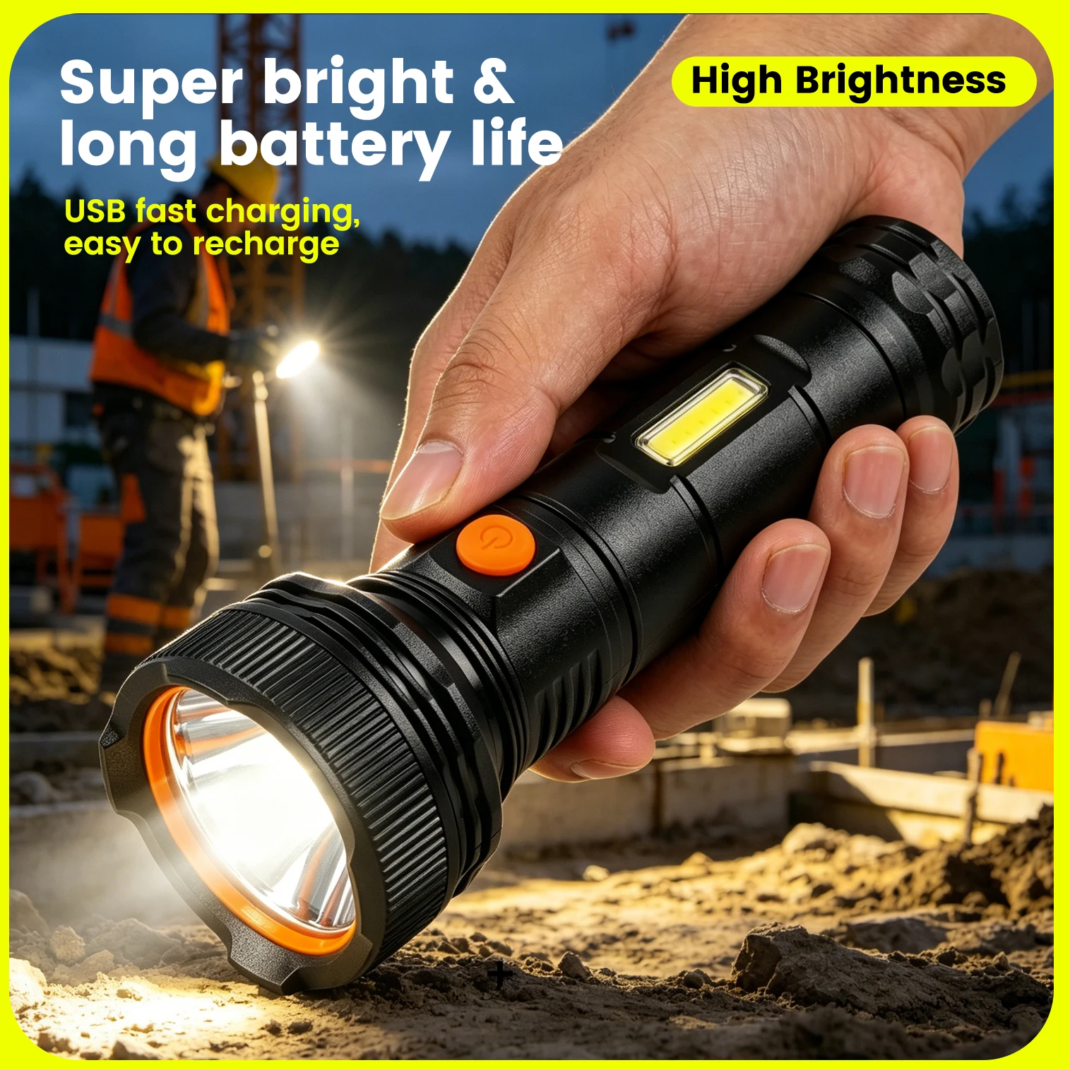 High-Brightness Led Flashlight, Three Modes (High Brightness/Medium Brightness/Sos), Rechargeable Tactical Flashlight, Waterproof Strong Light Handheld Light, Suitable for Camping, Hiking, Emergencies, Home, and Outdoor Use
High-Brightness Led Flashlight, Three Modes (High Brightness/Medium Brightness/Sos), Rechargeable Tactical Flashlight, Waterproof Strong Light Handheld Light, Suitable for Camping, Hiking, Emergencies, Home, and Outdoor Use
