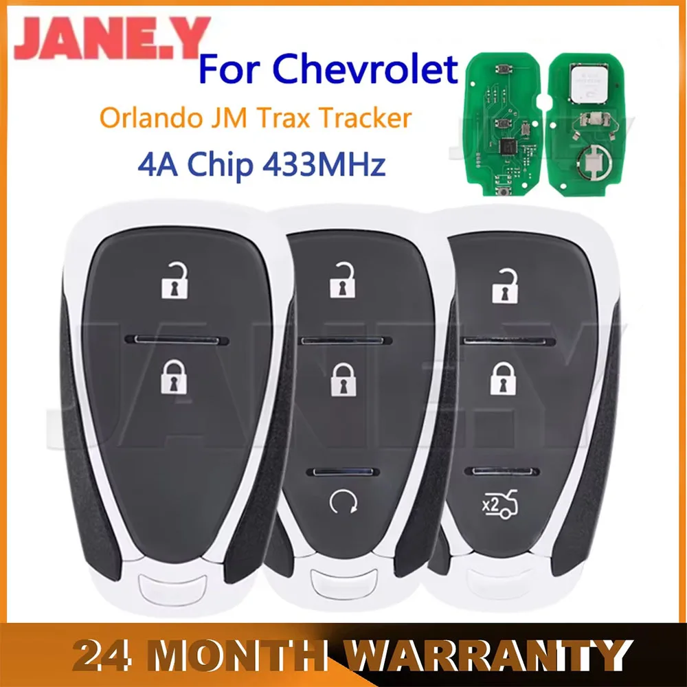 For Chevrolet Orlando Tracker JM Trax Car Remote Control Key Keyless Go Car Key Card Smart Key Fob 2/3 Buttons 4A Chip 433MHz
For Chevrolet Orlando Tracker JM Trax Car Remote Control Key Keyless Go Car Key Card Smart Key Fob 2/3 Buttons 4A Chip 433MHz