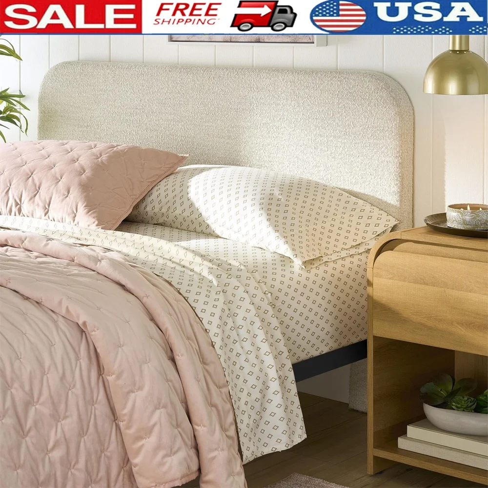 Boucle Upholstered Headboard Full Queen Adjustable Height Soft Textured Padded Chic Design Easy Assembly Bedroom Accessory
Boucle Upholstered Headboard Full Queen Adjustable Height Soft Textured Padded Chic Design Easy Assembly Bedroom Accessory
