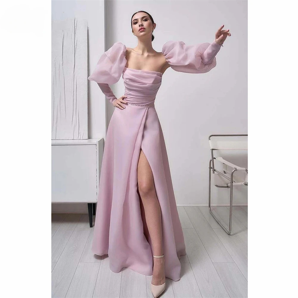 Light Pink Evening Dress 2024 Strapless Beach wedding Party Dress With Detachable Sleeves Robe De Soirée Side Split Prom Dress
Light Pink Evening Dress 2024 Strapless Beach wedding Party Dress With Detachable Sleeves Robe De Soirée Side Split Prom Dress