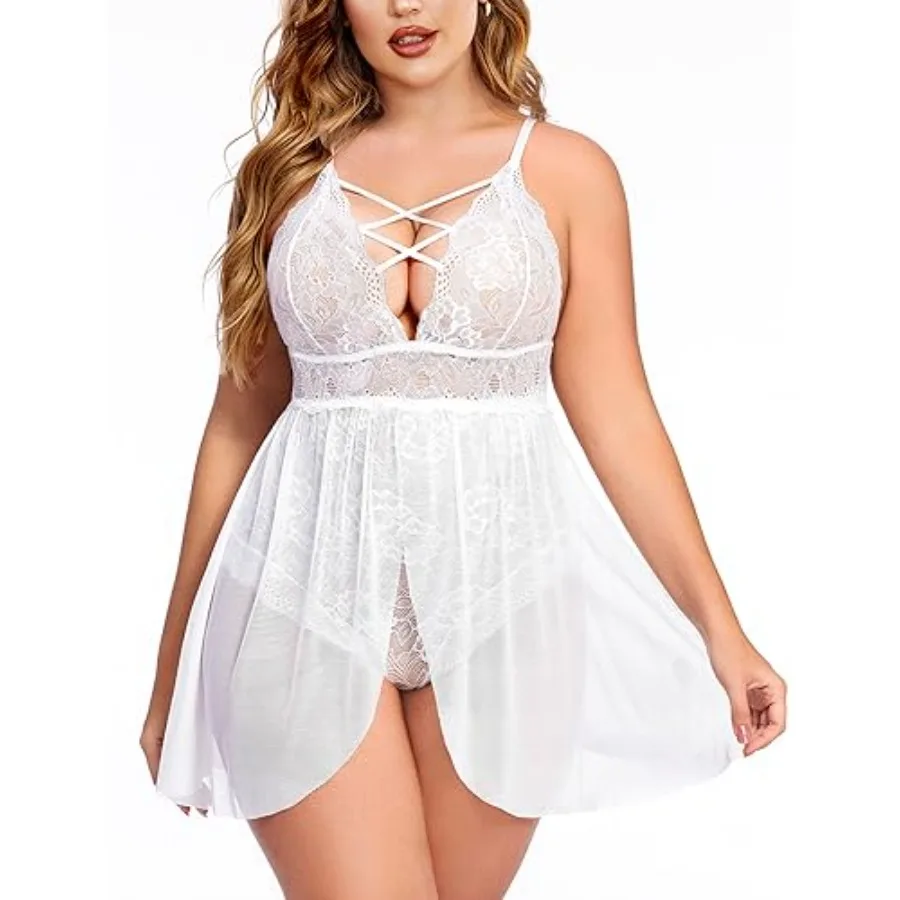 Plus Size Babydoll Womens Snap Crotch Lingerie V Neck Lace Nighty Sleepwear L-5XL
Plus Size Babydoll Womens Snap Crotch Lingerie V Neck Lace Nighty Sleepwear L-5XL