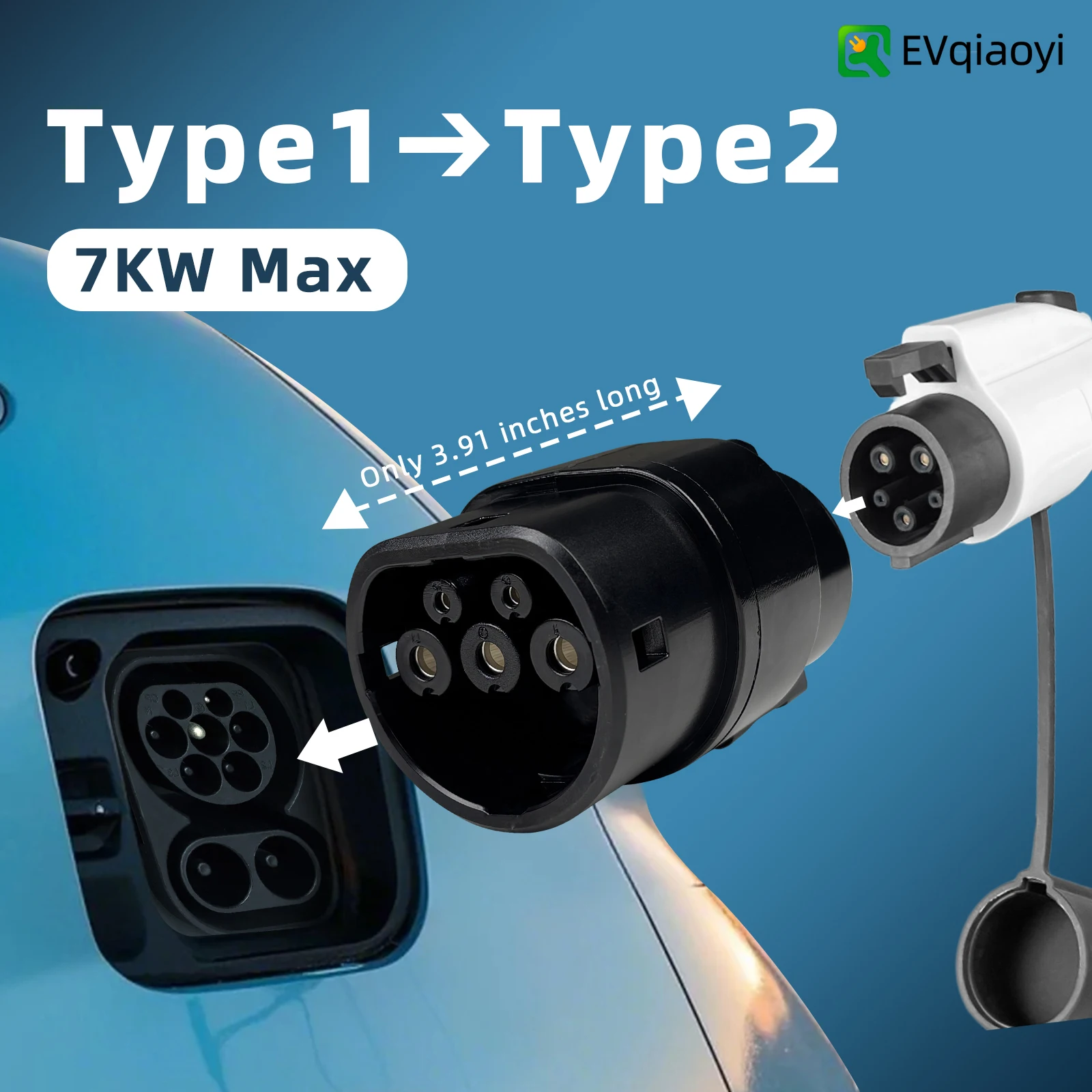EVqiaoyi J1772 to Type2 Adapter 32A Connector SAE Type 1 EV Charger pile for Type 2 Electric Vehiclesr
EVqiaoyi J1772 to Type2 Adapter 32A Connector SAE Type 1 EV Charger pile for Type 2 Electric Vehiclesr