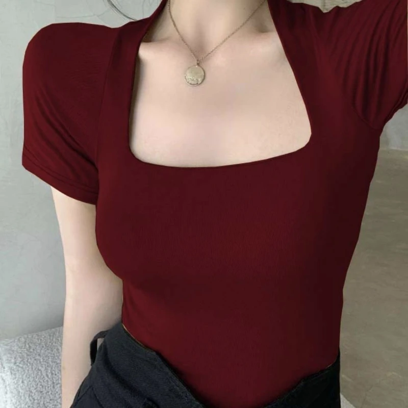 Simplicity Sexy Slim T Shirts Short Sleeve Youth All-match Street Casual Tops Tees Fashion Temperament Women Clothing Summer New
Simplicity Sexy Slim T Shirts Short Sleeve Youth All-match Street Casual Tops Tees Fashion Temperament Women Clothing Summer New