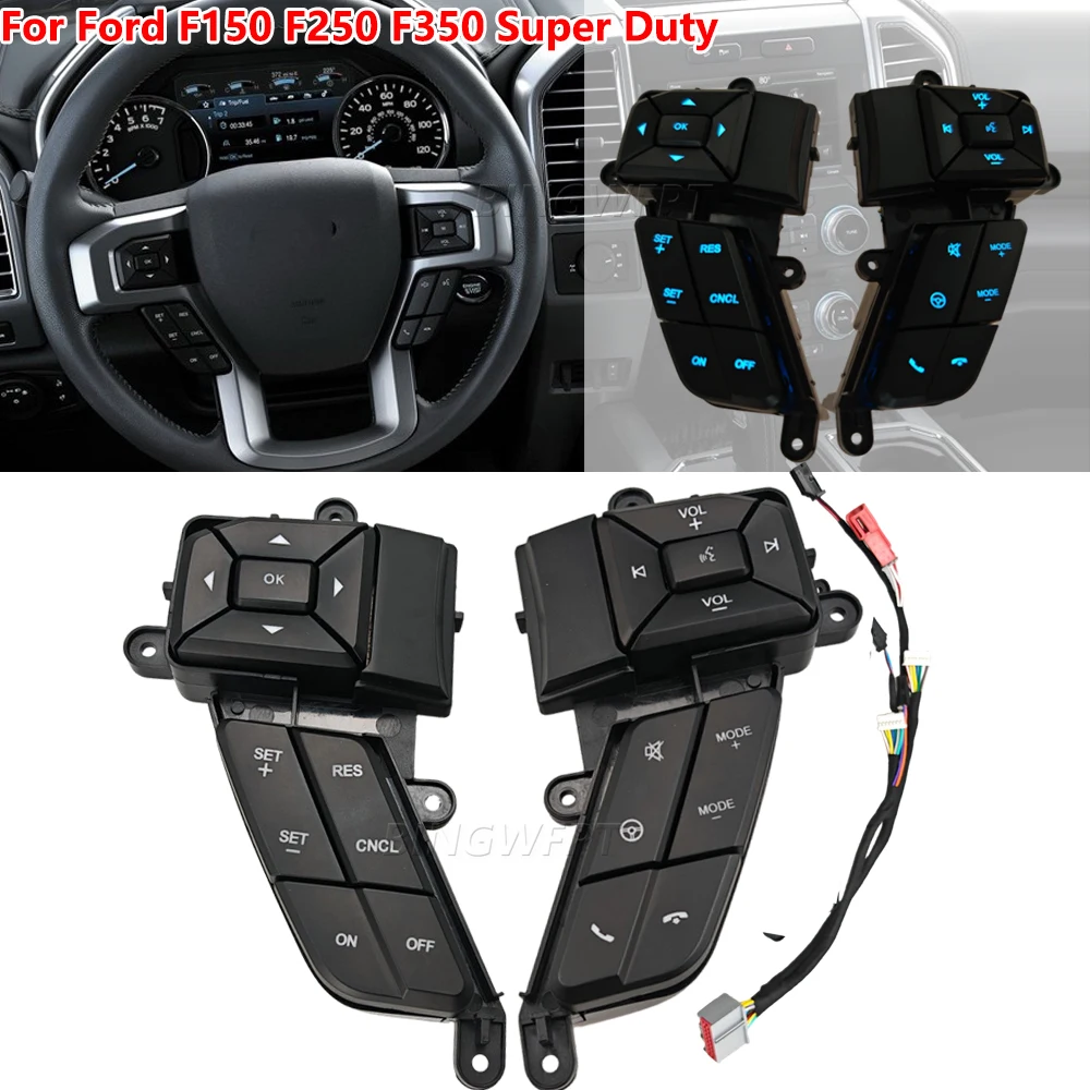 Steering Wheel Button Switch Cruise Control Switch With Backlight For Ford F-150 2015-2018 F-250 F-350 Super Duty 2015-2019
Steering Wheel Button Switch Cruise Control Switch With Backlight For Ford F-150 2015-2018 F-250 F-350 Super Duty 2015-2019