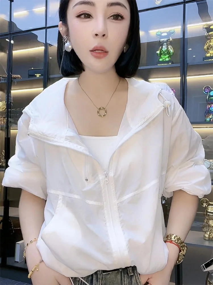 Lightweight Pure Color Zipper Short Outerwear Women's Summer New Fashion Anti-Uv Coat Casual Loose Fit Long Sleeve Hooded
Lightweight Pure Color Zipper Short Outerwear Women's Summer New Fashion Anti-Uv Coat Casual Loose Fit Long Sleeve Hooded