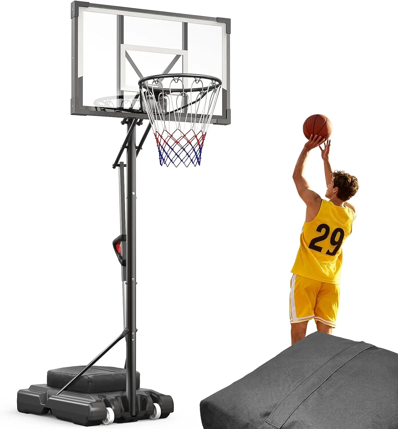 Portable Basketball Hoop 44 Inch Outdoor Backboard, 10FT Height Adjustable Goal for Teens Kids Adults, Play in Yard Gym Driveway
Portable Basketball Hoop 44 Inch Outdoor Backboard, 10FT Height Adjustable Goal for Teens Kids Adults, Play in Yard Gym Driveway