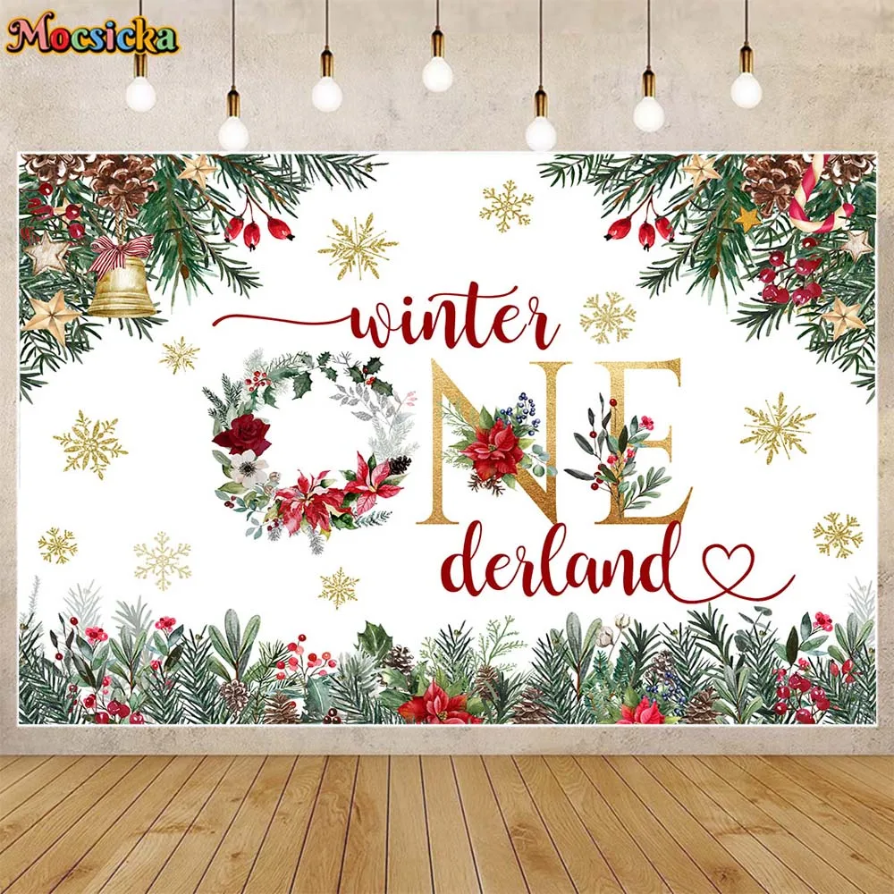 Mocsicka Winter Onederland Photo Background Baby 1st Birthday Party Decoration Wreath Christmas Photography Backdrops Photoshoot
Mocsicka Winter Onederland Photo Background Baby 1st Birthday Party Decoration Wreath Christmas Photography Backdrops Photoshoot