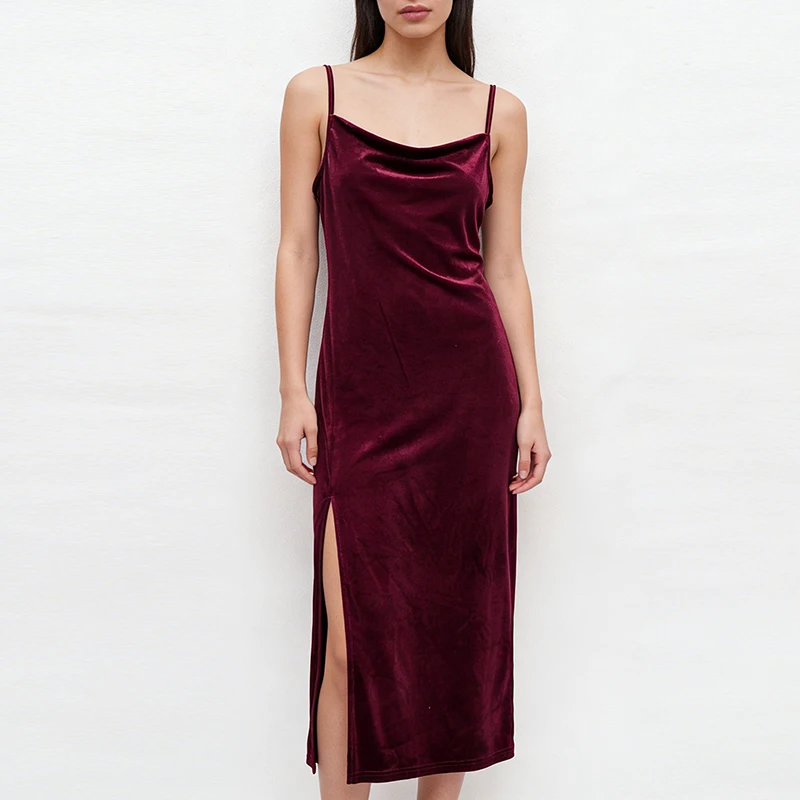 Elegant Party Dress Women Sext Sleeveless Strap Velvet Side Split Slim Fit Casual Wedding Club Streetwear Fashion Chic Vestidoes
Elegant Party Dress Women Sext Sleeveless Strap Velvet Side Split Slim Fit Casual Wedding Club Streetwear Fashion Chic Vestidoes