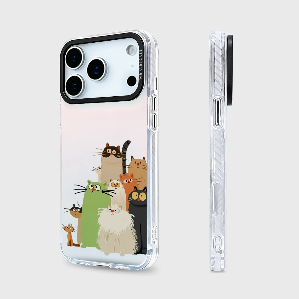 Cute Multi-Color Cartoon Cat Group Anti Yellow Shockproof Clear Phone Case for iPhone 13 14 15 16 17 Slim Fit Protective Cover
Cute Multi-Color Cartoon Cat Group Anti Yellow Shockproof Clear Phone Case for iPhone 13 14 15 16 17 Slim Fit Protective Cover