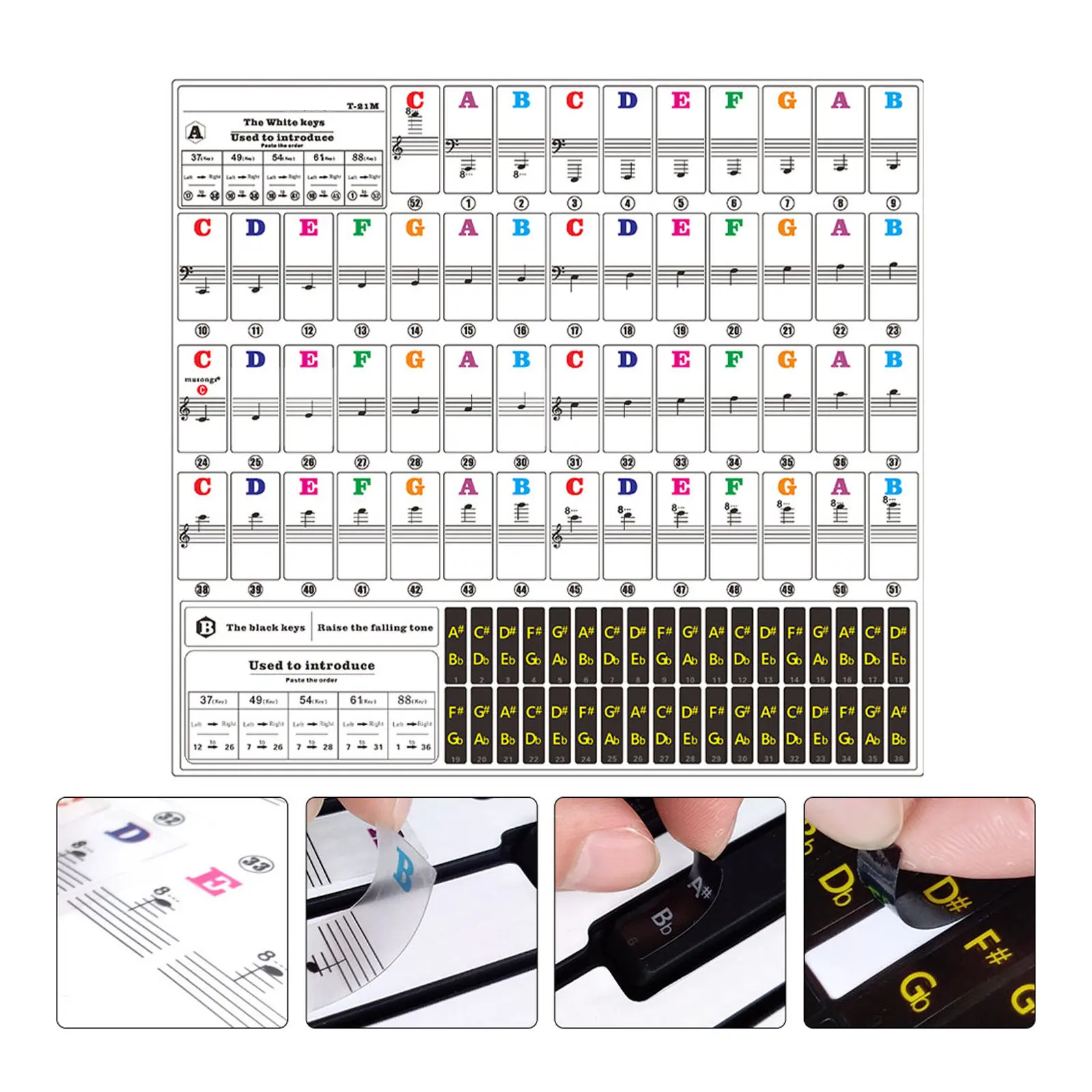 1 Sheet Colorful Alphabet Piano Stickers for PVC Safe Removable Transparent Keyboard Labels Beginner Learning Tool
1 Sheet Colorful Alphabet Piano Stickers for PVC Safe Removable Transparent Keyboard Labels Beginner Learning Tool