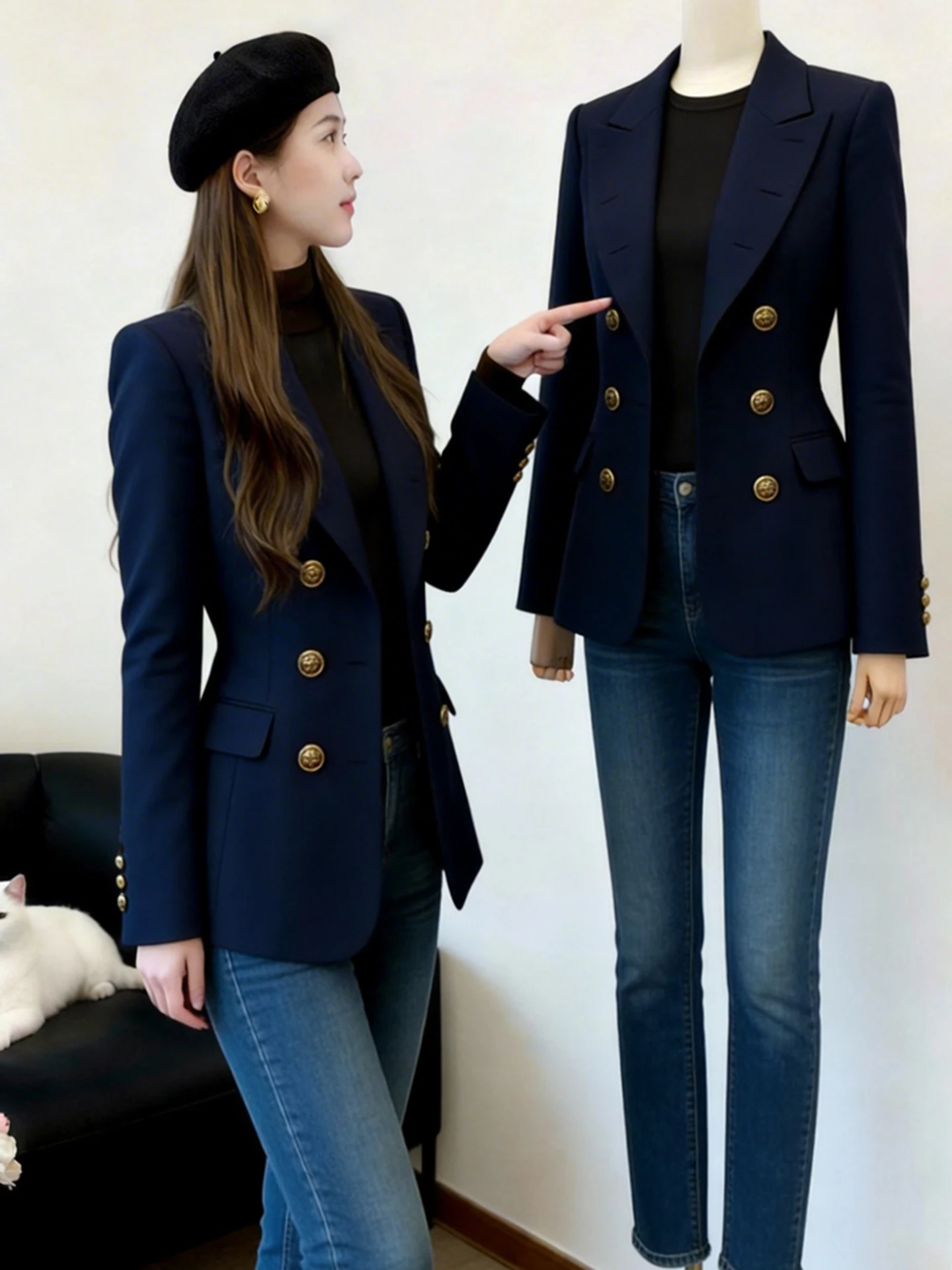 Spring 2026 Commute Workplace Women's Coat Double Breasted Tailored Fit Royal Blue Professional Feeling Fashionable
Spring 2026 Commute Workplace Women's Coat Double Breasted Tailored Fit Royal Blue Professional Feeling Fashionable
