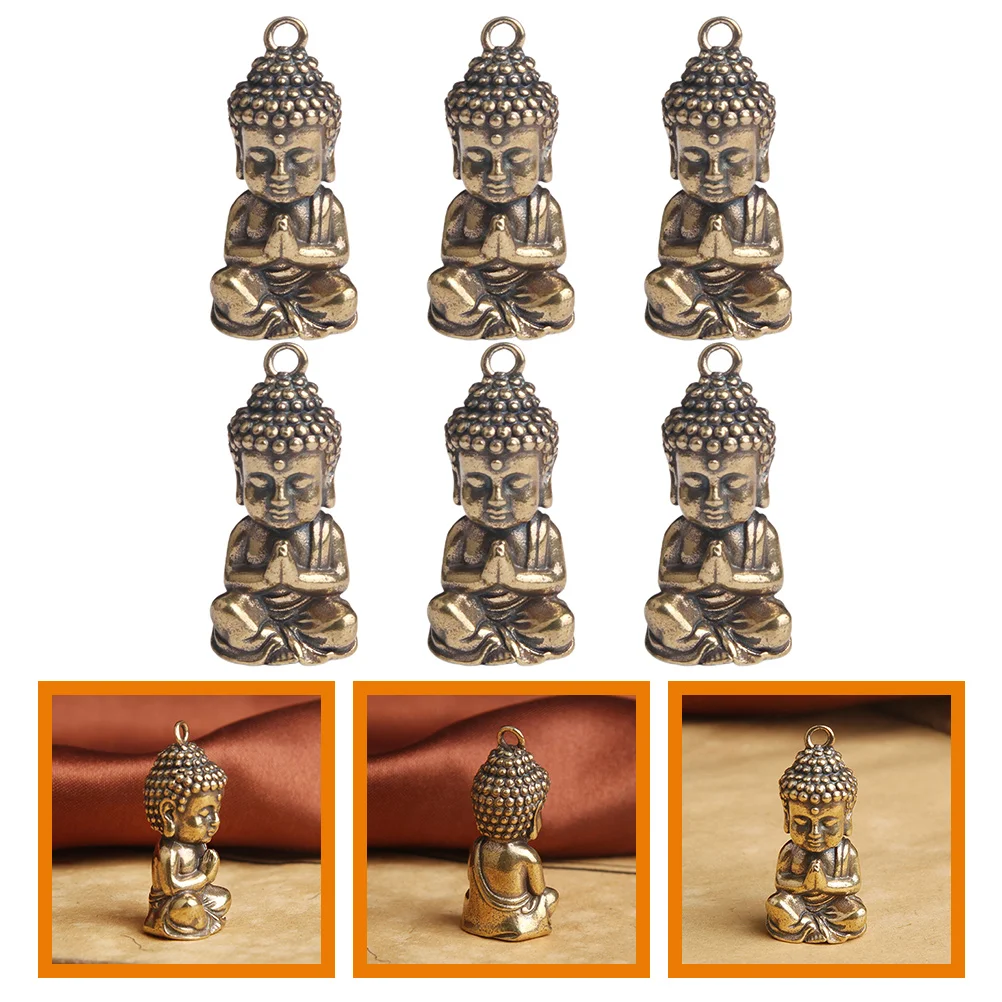 6 Pcs Buddha Keychain Craft Pendant Brass Ring Little Decorations Vintage Keyring Charms
6 Pcs Buddha Keychain Craft Pendant Brass Ring Little Decorations Vintage Keyring Charms
