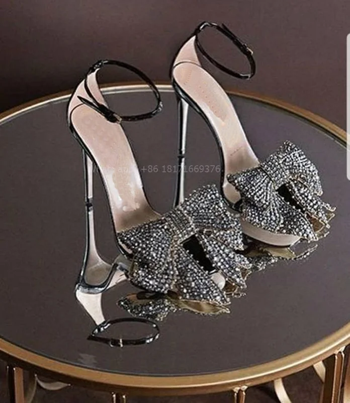 Silver Luxury Bowtie Crystal Buckle Sandals Lady Dress Stiletto High Heel Fashion Sandals Women Shoes Rhinestone Party Wedding
Silver Luxury Bowtie Crystal Buckle Sandals Lady Dress Stiletto High Heel Fashion Sandals Women Shoes Rhinestone Party Wedding