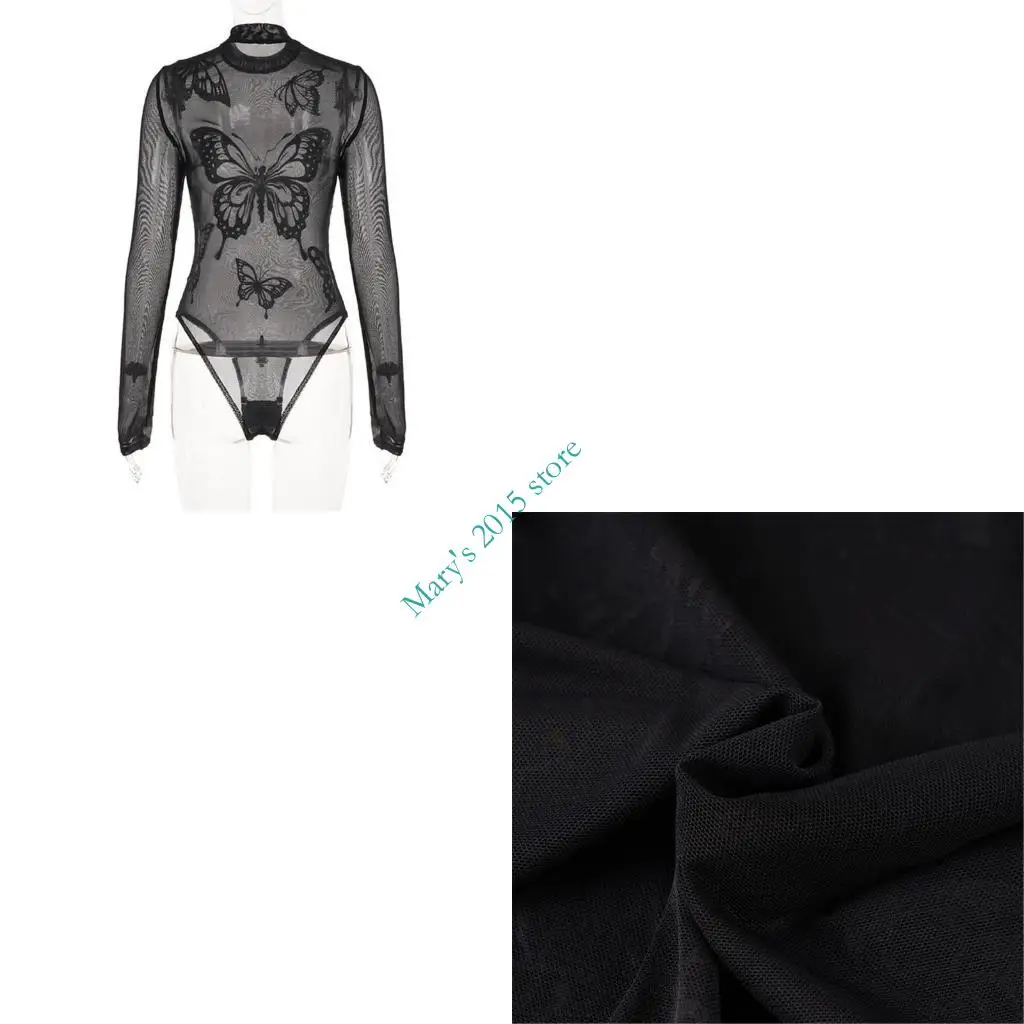 E15F Боди с воротником-бабочкой и узором бабочки. Тонкий сетчатый топ с длинными рукавами. Наряд для вечеринки.
E15F Боди с воротником-бабочкой и узором бабочки. Тонкий сетчатый топ с длинными рукавами. Наряд для вечеринки.