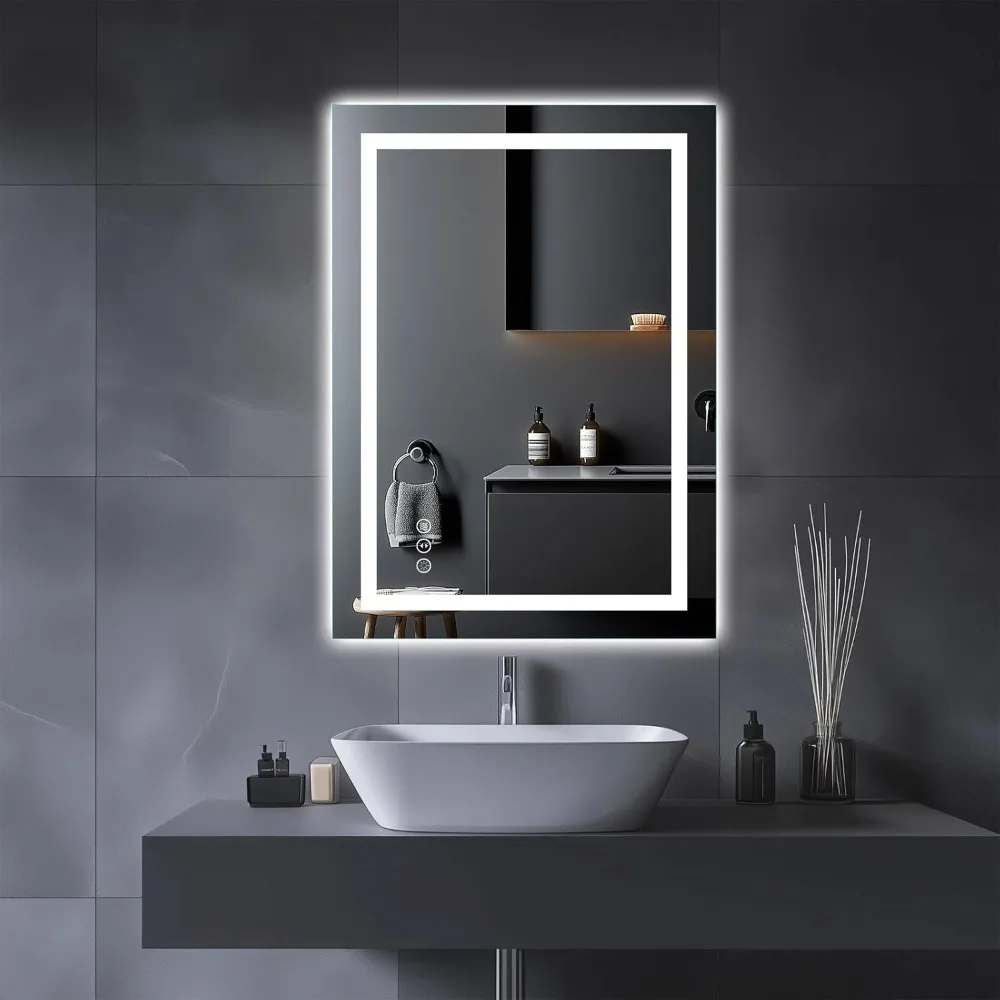 LED Bathroom Mirror with Front and Backlight, Stepless Dimmable Wall Mirrors with Anti-Fog, Shatter-Proof, Memory, 3 Colors
LED Bathroom Mirror with Front and Backlight, Stepless Dimmable Wall Mirrors with Anti-Fog, Shatter-Proof, Memory, 3 Colors