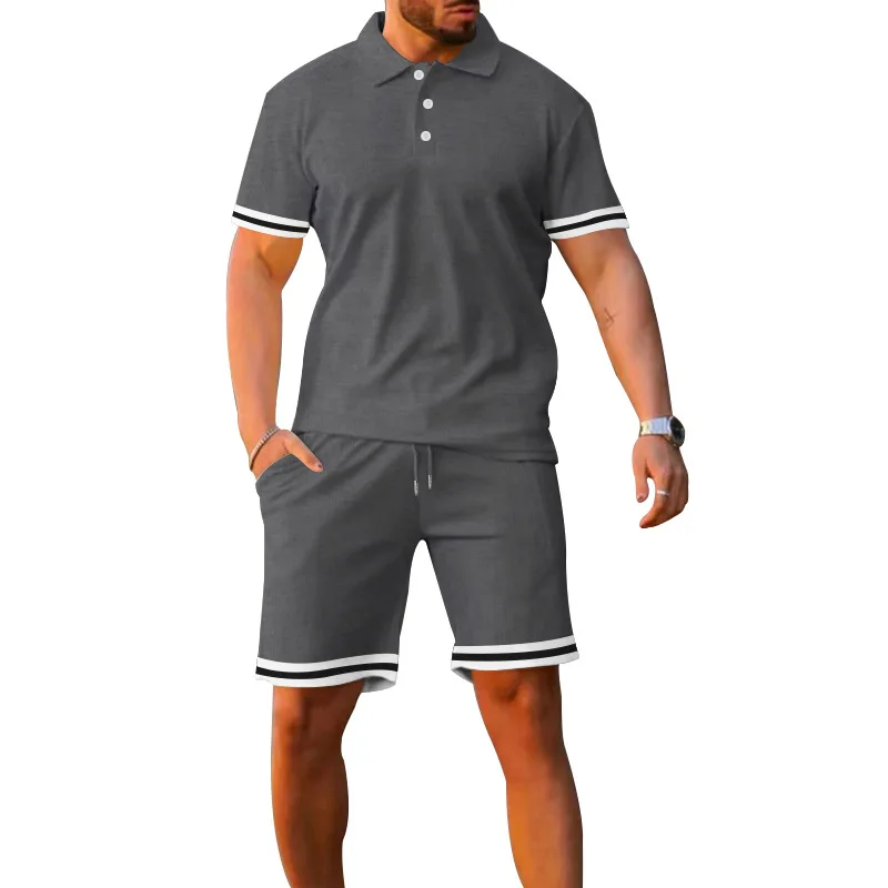 Men's suit - summer collar buttoned short-sleeved shirt and shorts set for casual polo shirt and five-inch shorts sports outfit
Men's suit - summer collar buttoned short-sleeved shirt and shorts set for casual polo shirt and five-inch shorts sports outfit