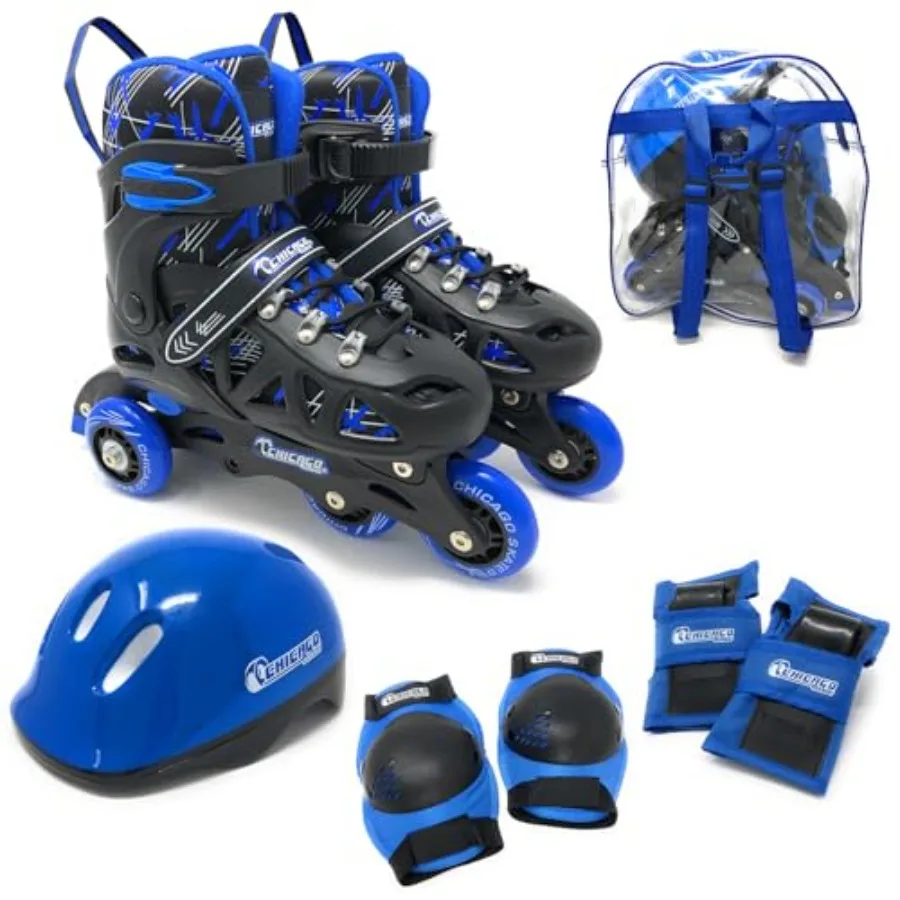 Chicago Inline Training Roller Skates with Protective Gear for Durable, Top Performance Roller Blades - Wrist Guards, Kneepads
Chicago Inline Training Roller Skates with Protective Gear for Durable, Top Performance Roller Blades - Wrist Guards, Kneepads