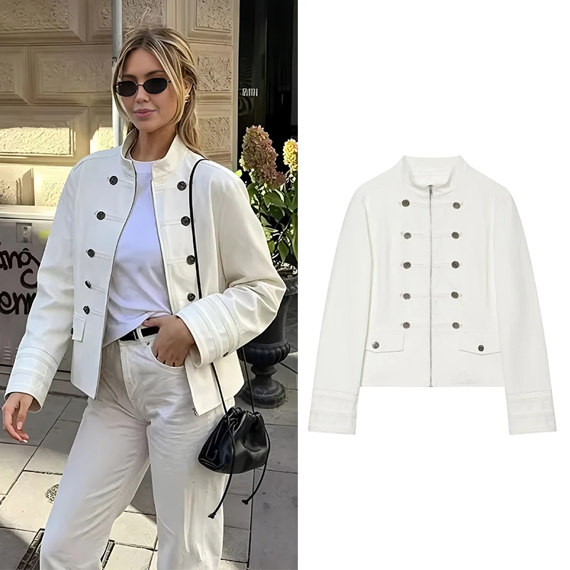 Women's Jackets Coats Fashion Button Decoration Slim Jacket Women Stand Collar Long Sleeve Coats Female Outerwear Chic Tops
Women's Jackets Coats Fashion Button Decoration Slim Jacket Women Stand Collar Long Sleeve Coats Female Outerwear Chic Tops