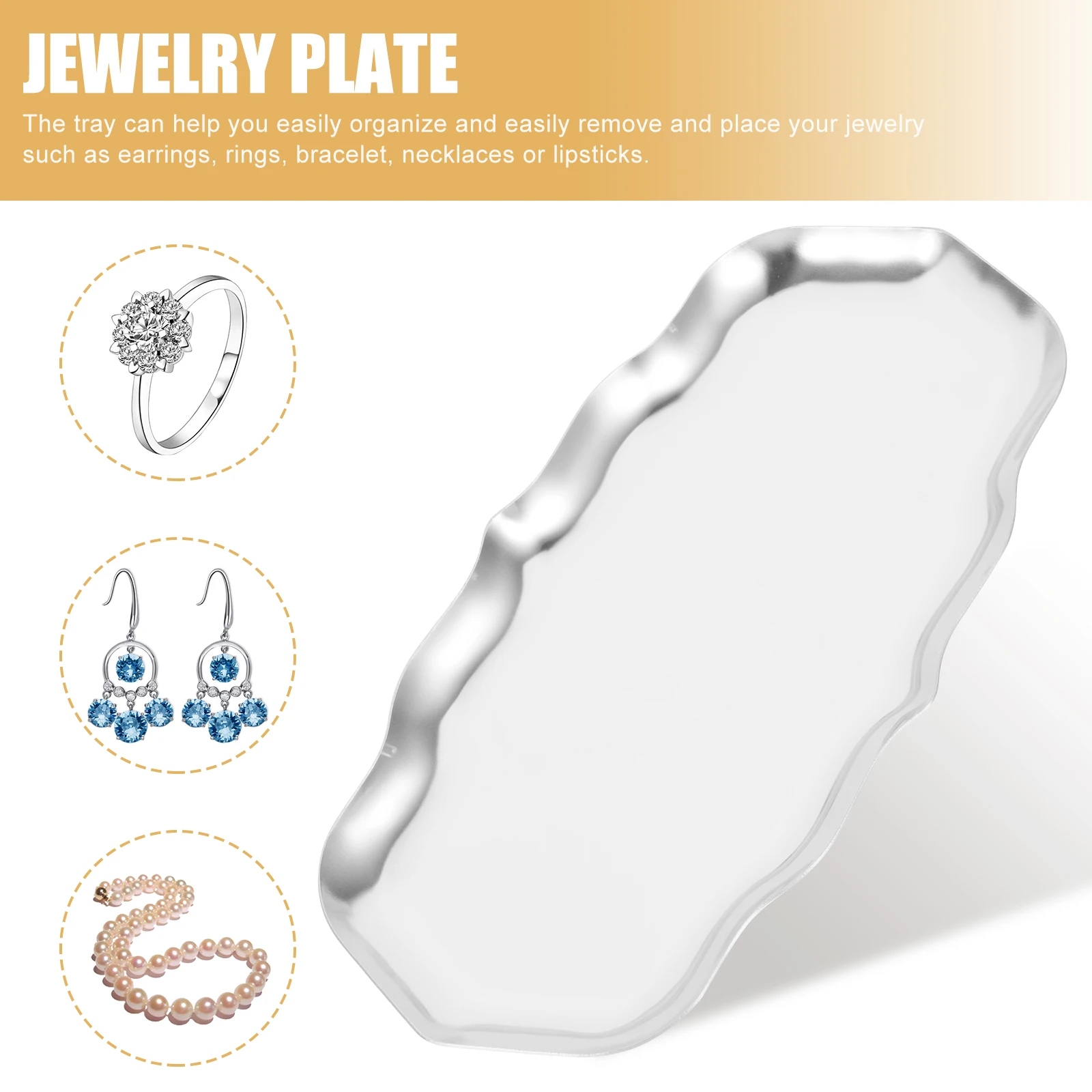 Jewelry Storage Display Plate Stainless Steel Trinket Tray Arrangement Decorative Organizer Trays
Jewelry Storage Display Plate Stainless Steel Trinket Tray Arrangement Decorative Organizer Trays