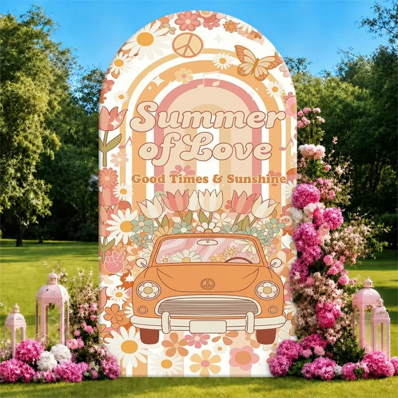 Single Side Arch Backdrop Cover Summer Love Background Banner with Vintage Car Floral Design for Outdoor Party Decor Good Times
Single Side Arch Backdrop Cover Summer Love Background Banner with Vintage Car Floral Design for Outdoor Party Decor Good Times