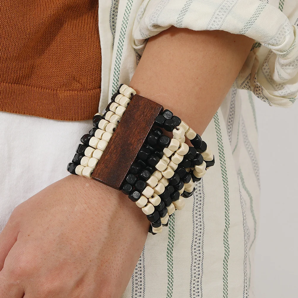 Indian Multilayers Wood Beads Bracelets For Women Bohemian Wide Wooden Beaded Strand Bracelet Bangle Ethnic Trend Jewelry UKEN
Indian Multilayers Wood Beads Bracelets For Women Bohemian Wide Wooden Beaded Strand Bracelet Bangle Ethnic Trend Jewelry UKEN