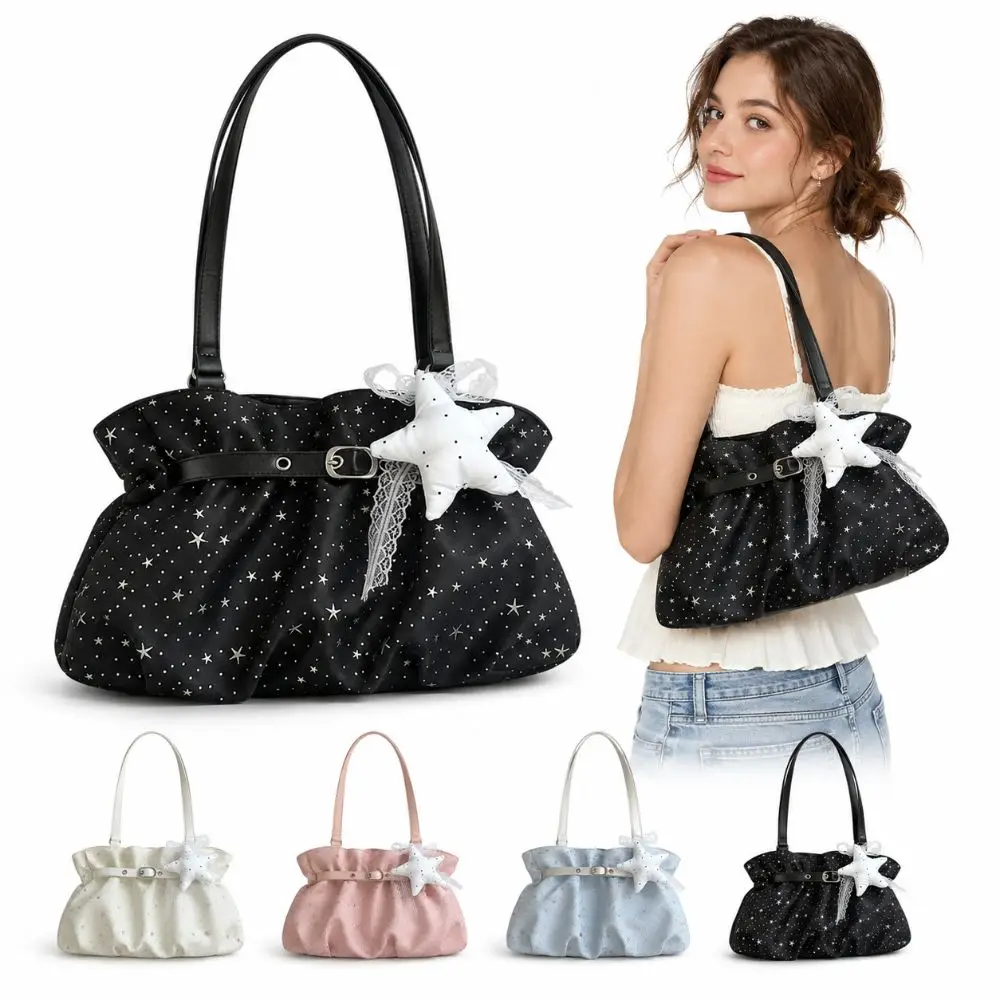 Star Print Shoulder Bags Pleated Design Large Capacity Crossbody Bags Soft Leather with Star Pendant Underarm Bags
Star Print Shoulder Bags Pleated Design Large Capacity Crossbody Bags Soft Leather with Star Pendant Underarm Bags