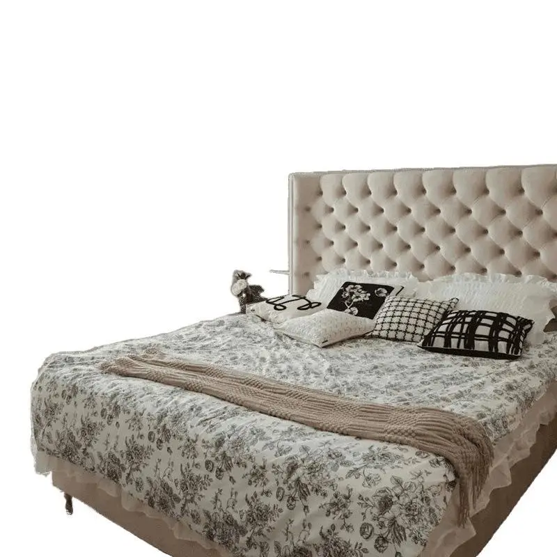 American light luxury technology cloth double bed modern simple master bedroom pull button velvet wedding bed
American light luxury technology cloth double bed modern simple master bedroom pull button velvet wedding bed