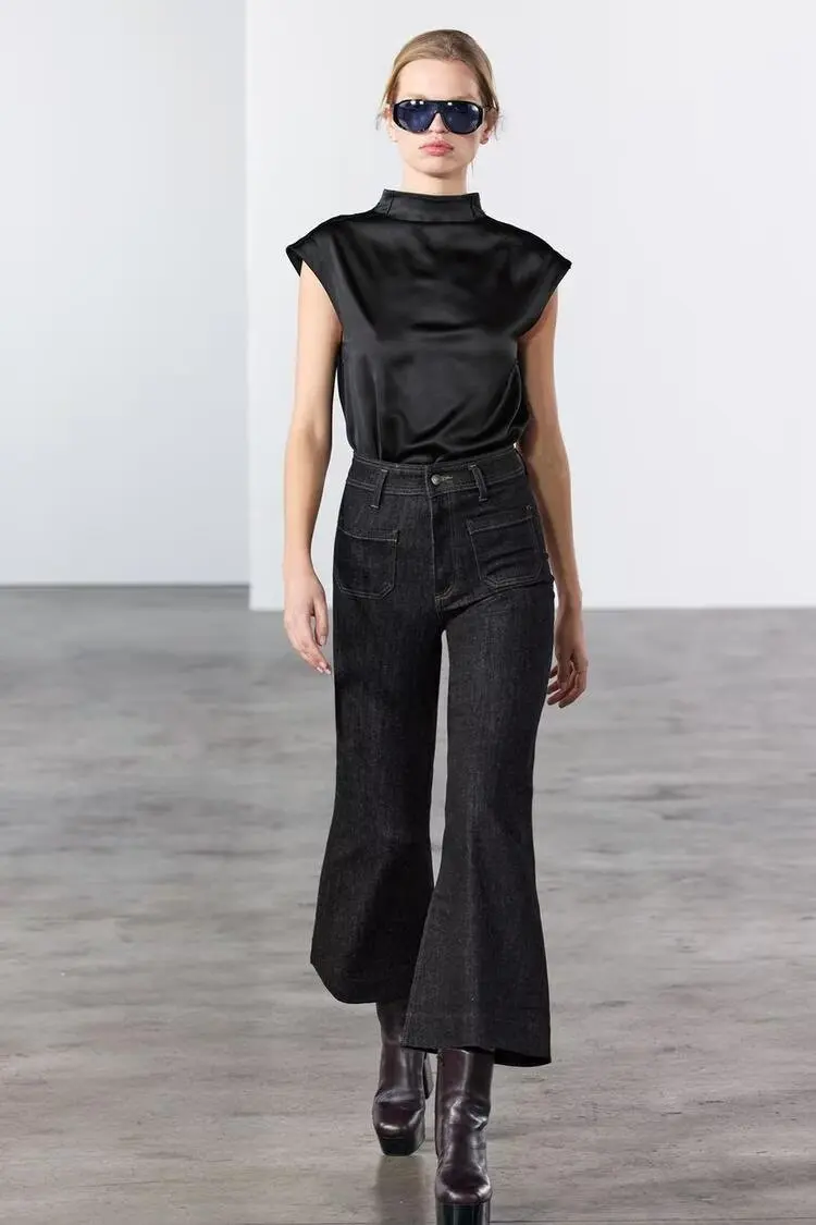 Широкие джинсы с высокой талией, женские универсальные длинные брюки с декором, осеннее новое поступление, повседневная полиэфирная ткань
Широкие джинсы с высокой талией, женские универсальные длинные брюки с декором, осеннее новое поступление, повседневная полиэфирная ткань