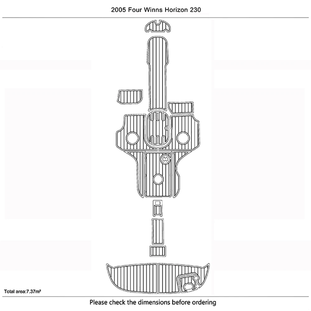 For 2005 Four Winns Horizon 230 Cockpit Swim Platform Pads 1/4" 6mm EVA Teak Decking Jet Pump Non-slip Mat
For 2005 Four Winns Horizon 230 Cockpit Swim Platform Pads 1/4" 6mm EVA Teak Decking Jet Pump Non-slip Mat