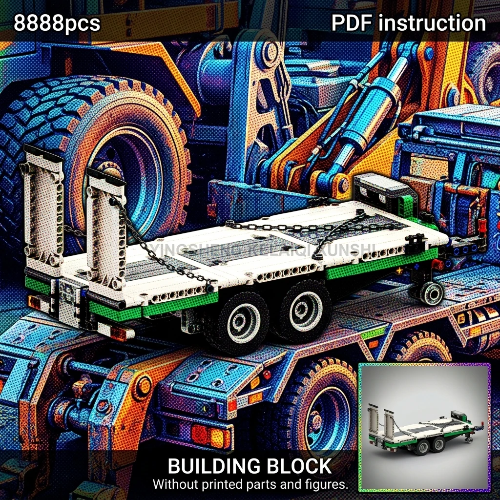 MOC Heavy Duty Flatbed Trailer Building Blocks For 8109 For 42078 Truck Logging Wagon Multi-Functional Adult Brick Set
MOC Heavy Duty Flatbed Trailer Building Blocks For 8109 For 42078 Truck Logging Wagon Multi-Functional Adult Brick Set