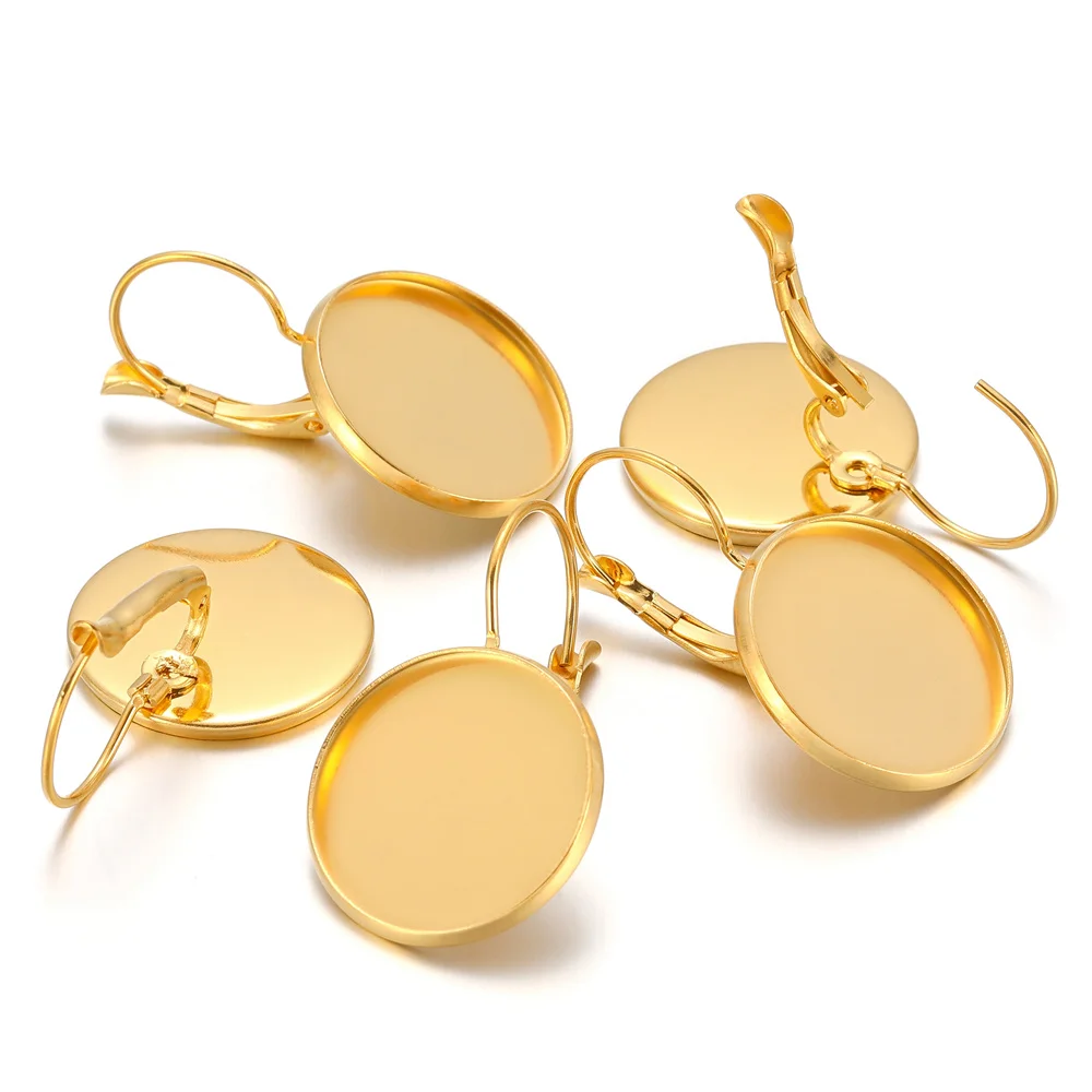 Stainless Steel Gold Plated 6/8/10/12/14/16/18/20/25mm French Lever Cabochon Earring Setting Blank Base Cameo Tray DIY Jewelry
Stainless Steel Gold Plated 6/8/10/12/14/16/18/20/25mm French Lever Cabochon Earring Setting Blank Base Cameo Tray DIY Jewelry