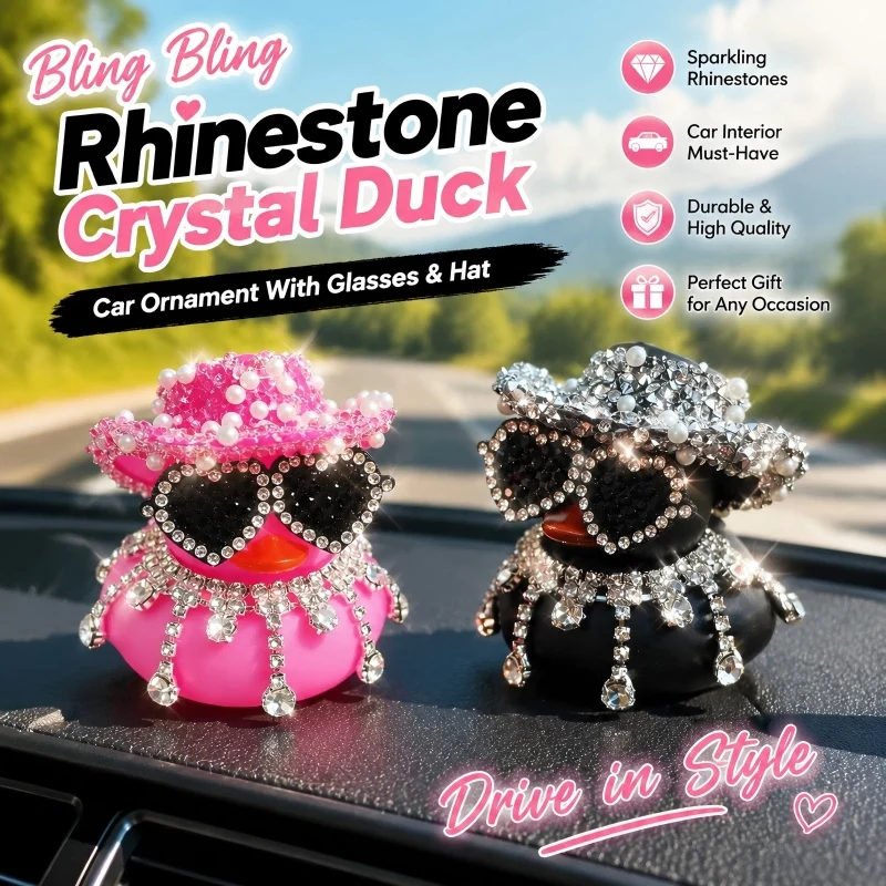 Rhinestone Crystal Duck Car Ornament With Glasses Hat Bling Bling Dashboard Decor Rhinestone Rubber Duck Interior Accessories
Rhinestone Crystal Duck Car Ornament With Glasses Hat Bling Bling Dashboard Decor Rhinestone Rubber Duck Interior Accessories