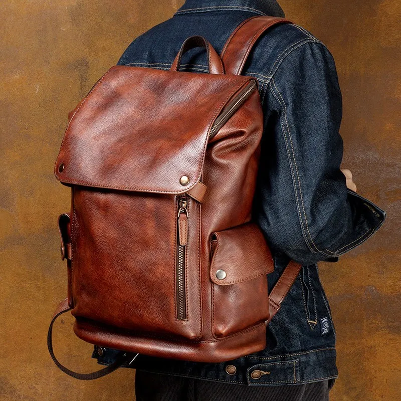 Handmade Genuine Leather Backpack, Casual Top-Grain Vegetable-Tanned Cowhide Backpack, Laptop Backpack, Travel Hiking Bag
Handmade Genuine Leather Backpack, Casual Top-Grain Vegetable-Tanned Cowhide Backpack, Laptop Backpack, Travel Hiking Bag