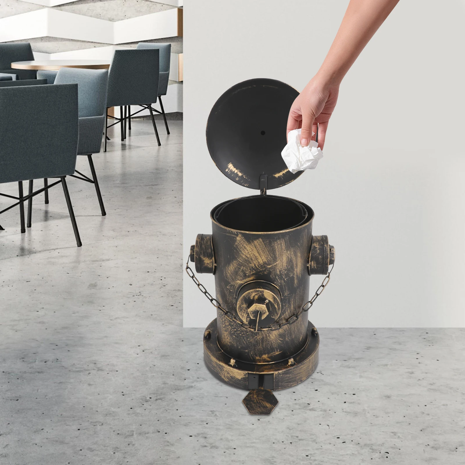 Retro Fire Hydrant Design Trash Can with Foot Pedal, Metal Small Garbage Bin for Indoor & Outdoor Use, 2.5L Compact Trash Can
Retro Fire Hydrant Design Trash Can with Foot Pedal, Metal Small Garbage Bin for Indoor & Outdoor Use, 2.5L Compact Trash Can