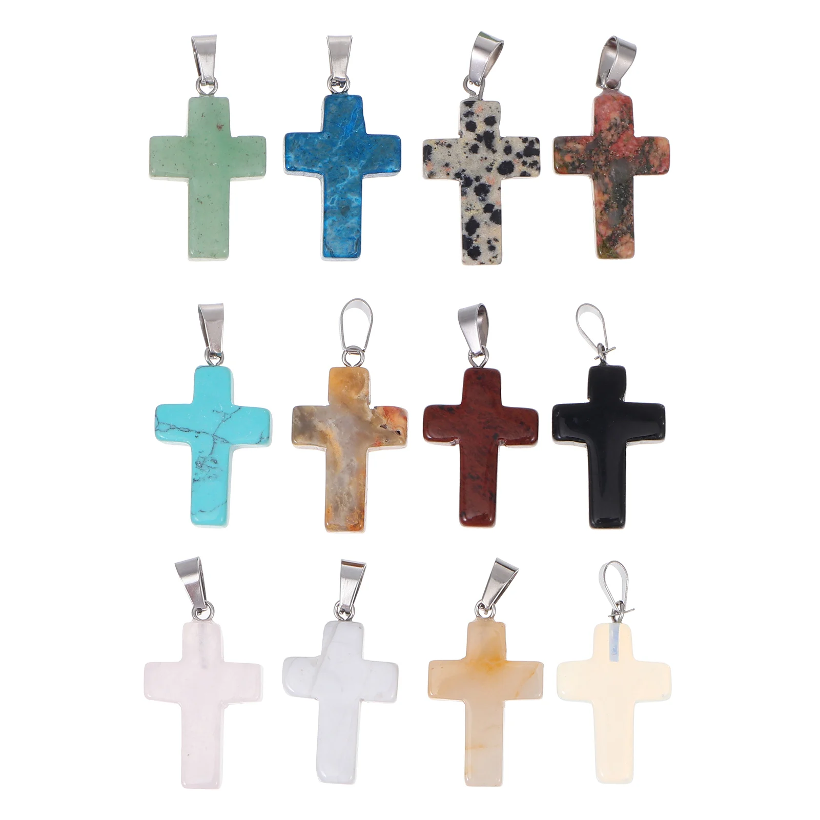 12 Pcs Natural Stone Cross Pendant DIY Bracelet Necklace Charms Vibrant Beads Jewelry Making Supplies Accessories
12 Pcs Natural Stone Cross Pendant DIY Bracelet Necklace Charms Vibrant Beads Jewelry Making Supplies Accessories