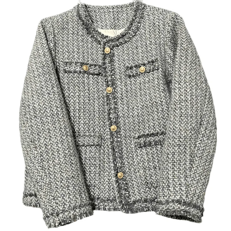 Women's gray coarse tweed jacket 2025 new winter small fragrant style versatile top
Women's gray coarse tweed jacket 2025 new winter small fragrant style versatile top